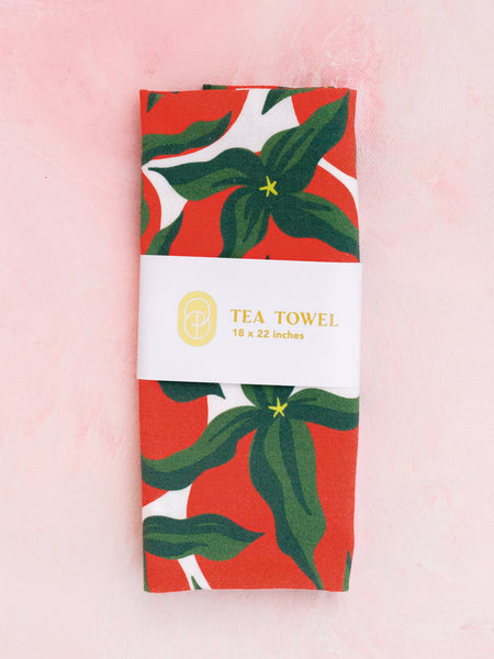 Pomodoro Tomato Red Illustration Flour Sack Tea Towel